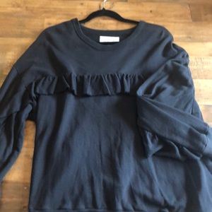 the Great black ruffled sweatshirt
